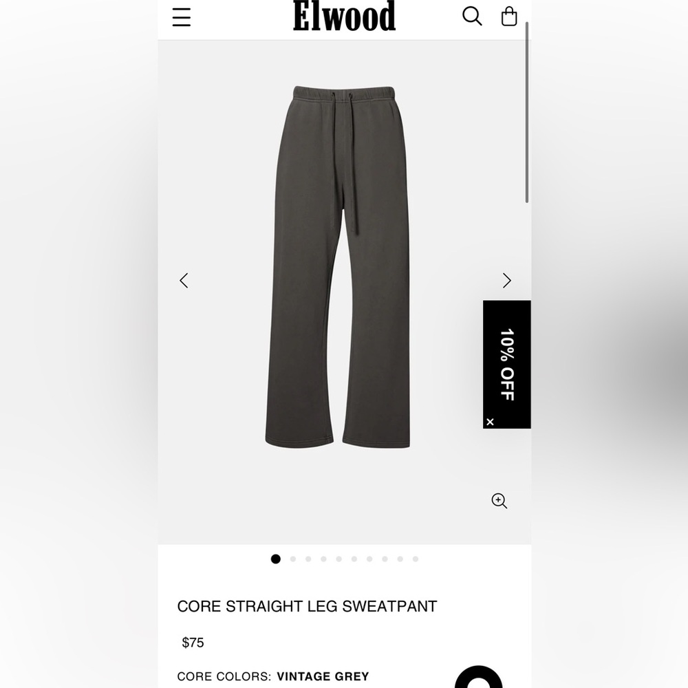Elwood Core Straight Leg Sweatpant Vintage Grey